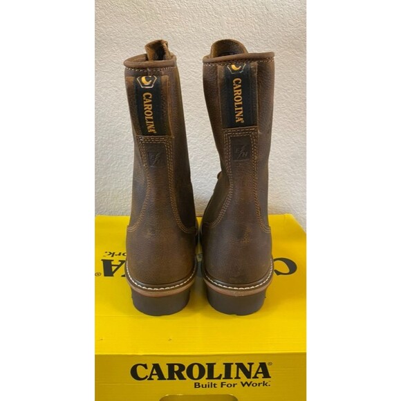 Carolina Boots Men 9.5 D Brown Linesman 10 inch Work Waterproof Vibram CA904 EH main image 6